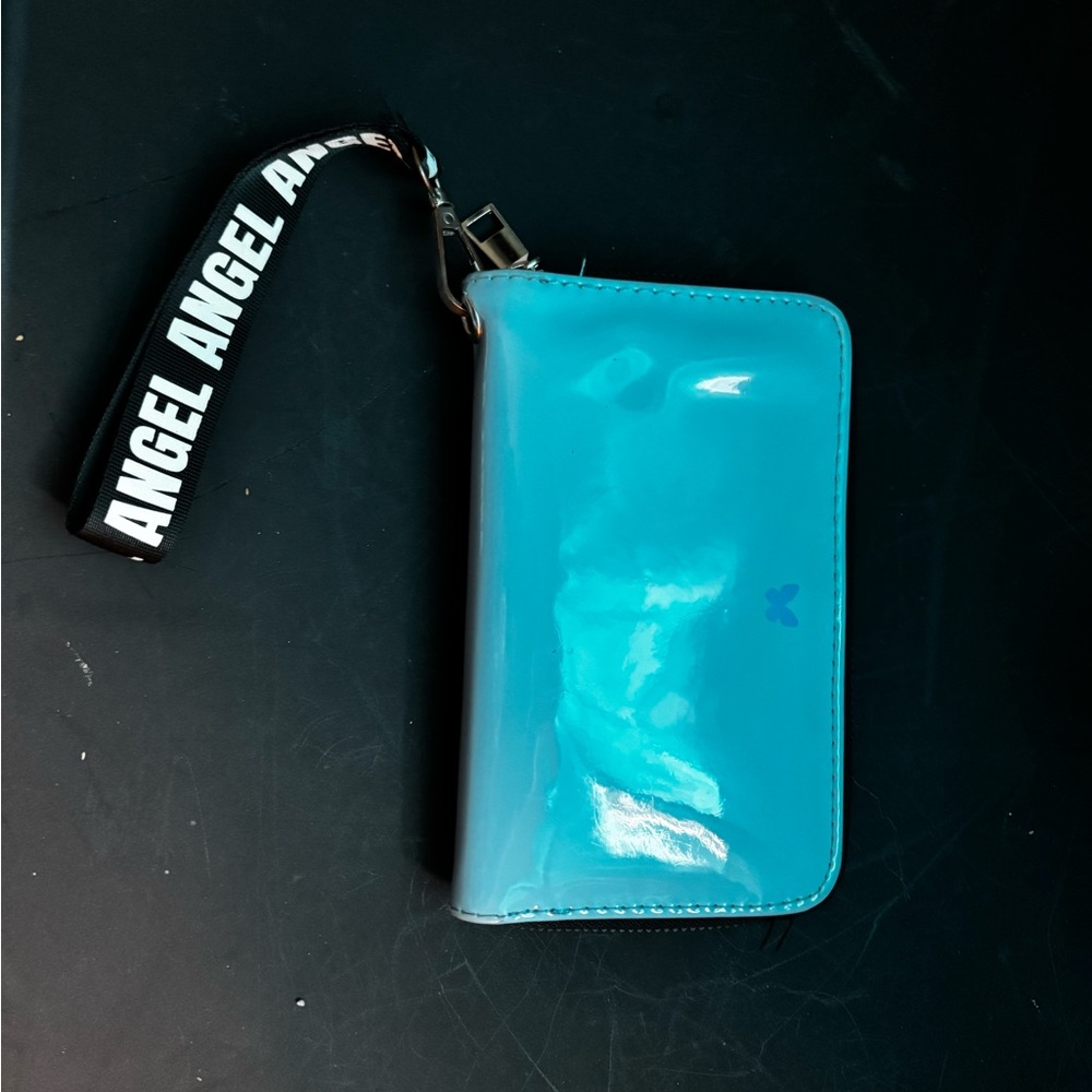 Blue Wallet with Angel Strap